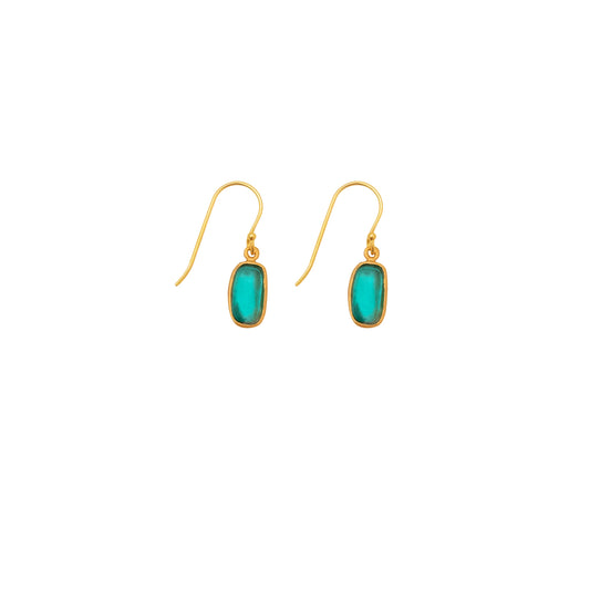 Geo Bubble Wire Earrings: Teal