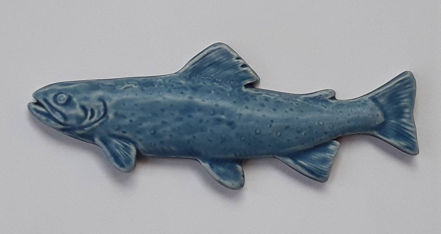 Brook Trout Ceramic Art Tile: Leaf Green glaze