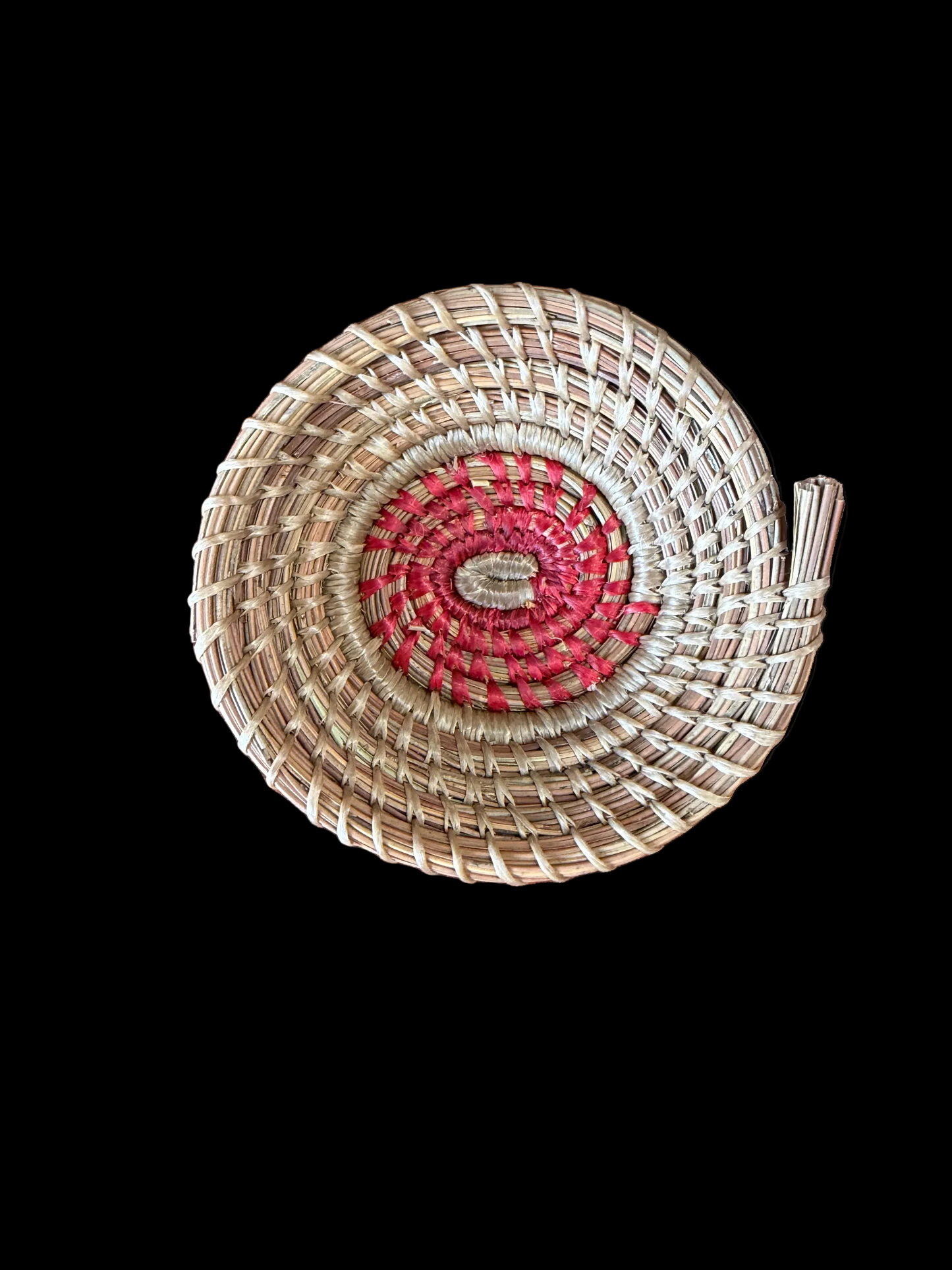 Red Center Pine Needle Basket