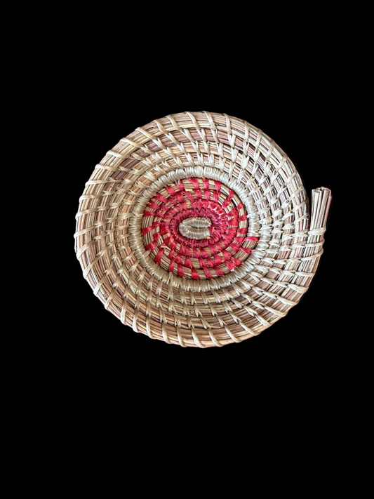 Red Center Pine Needle Basket