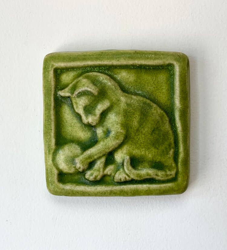 Kitten Art Tile 3x3 : Fresh Water Blue glaze