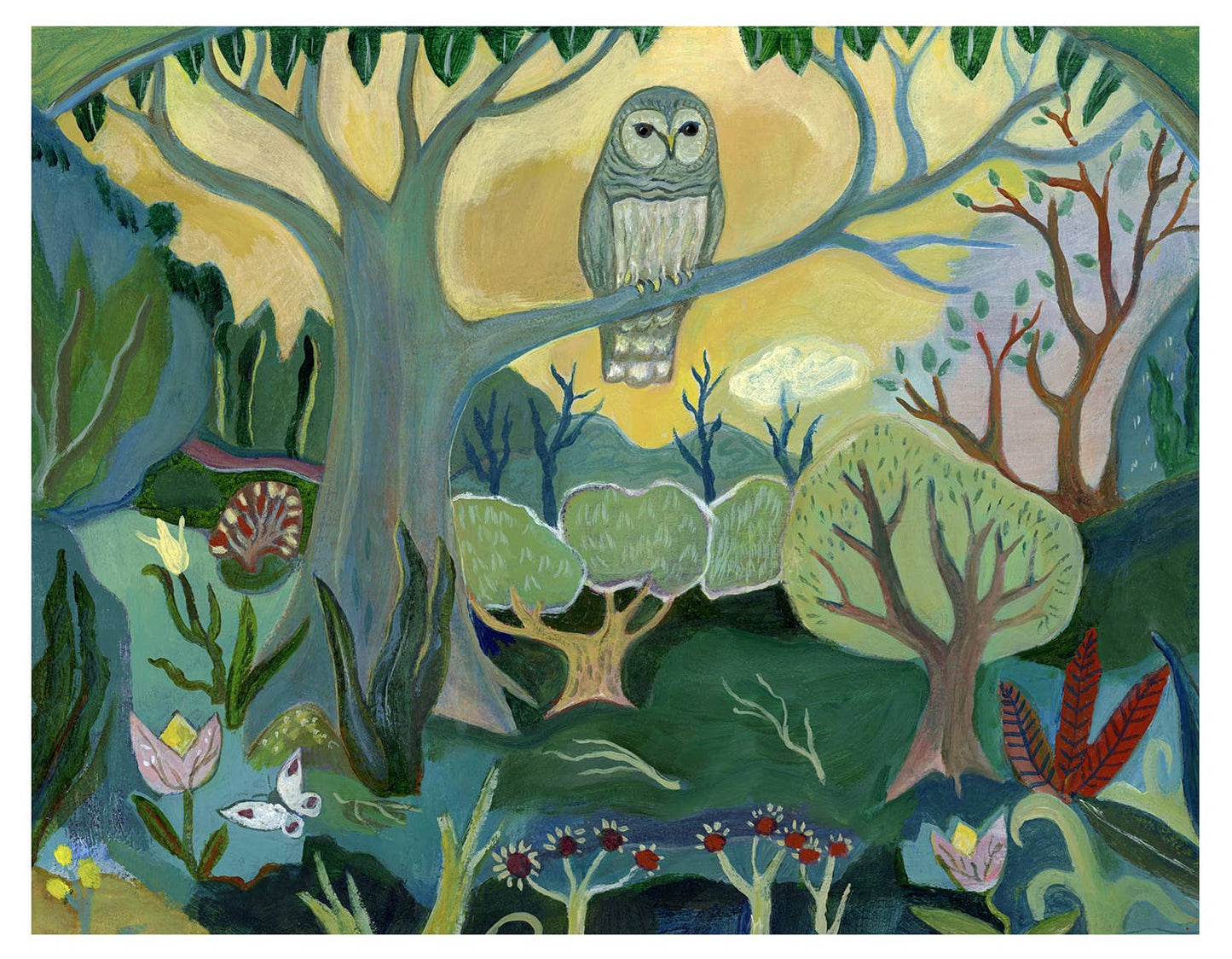 Owl at Sunset Greeting Card