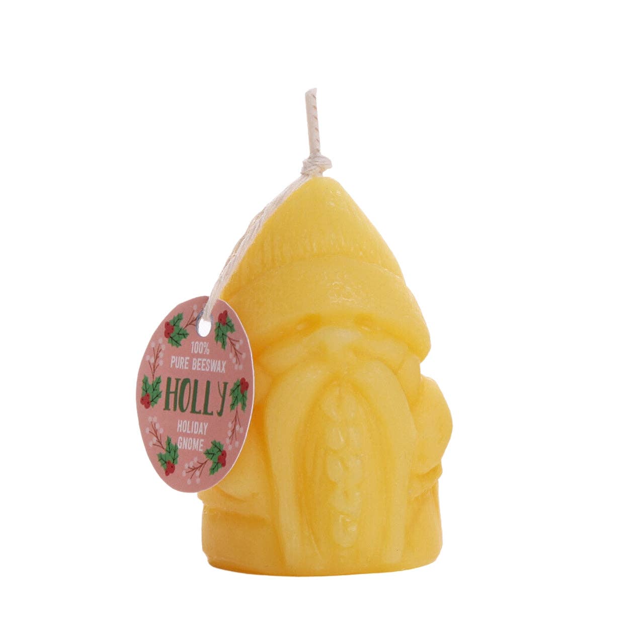 Holiday Gnome Candles – 100% Pure Beeswax – Holly
