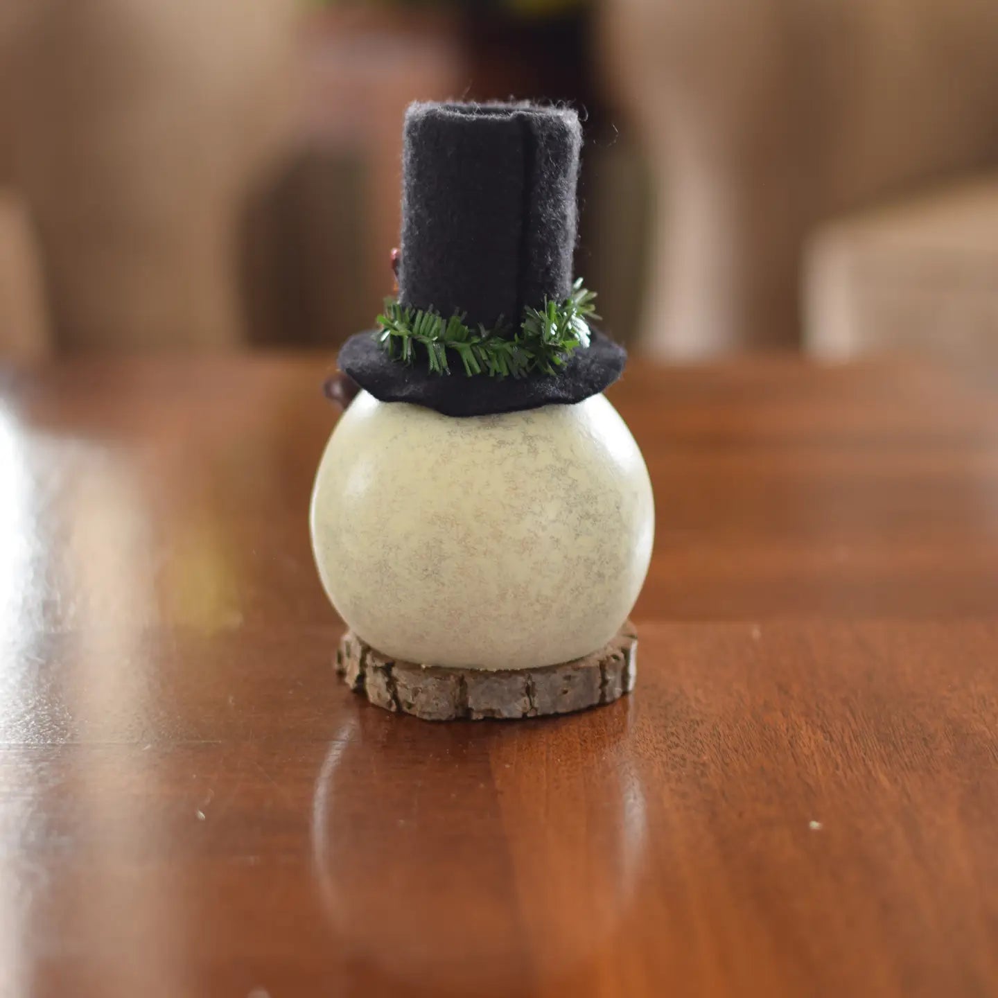 Clyde Snowman Hand-Crafted Gourd - Miniature