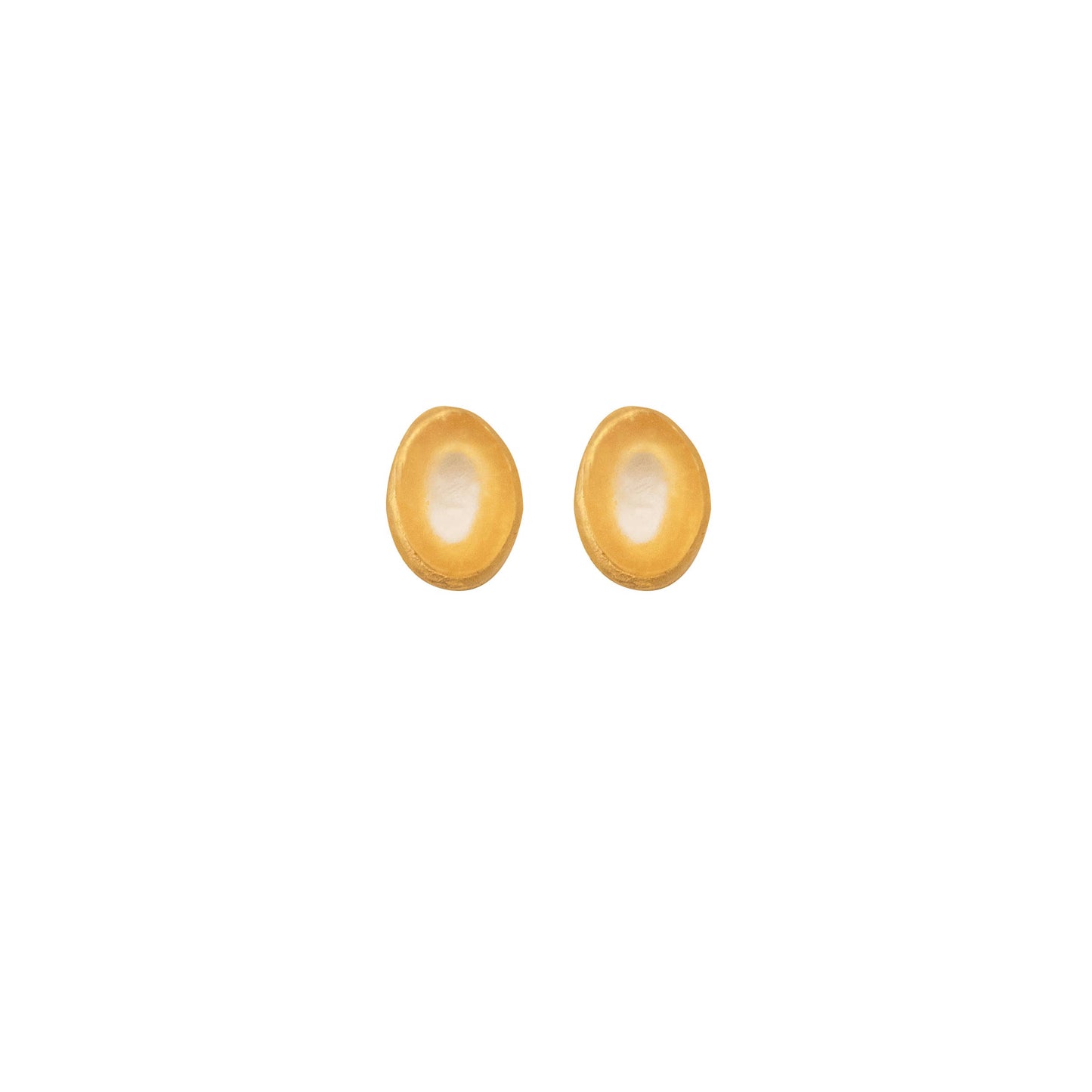 Small Oval Post Earrings: Purple