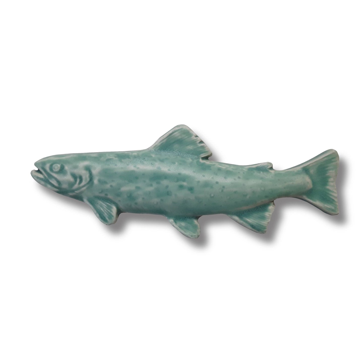 Brook Trout Ceramic Art Tile: Leaf Green glaze