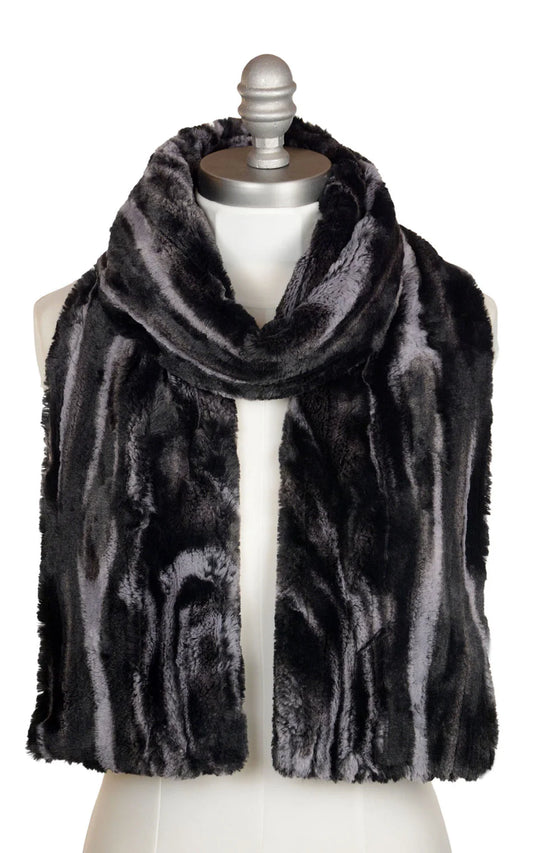 Classic Scarf - Marble Dune Faux Fur in Black Marble