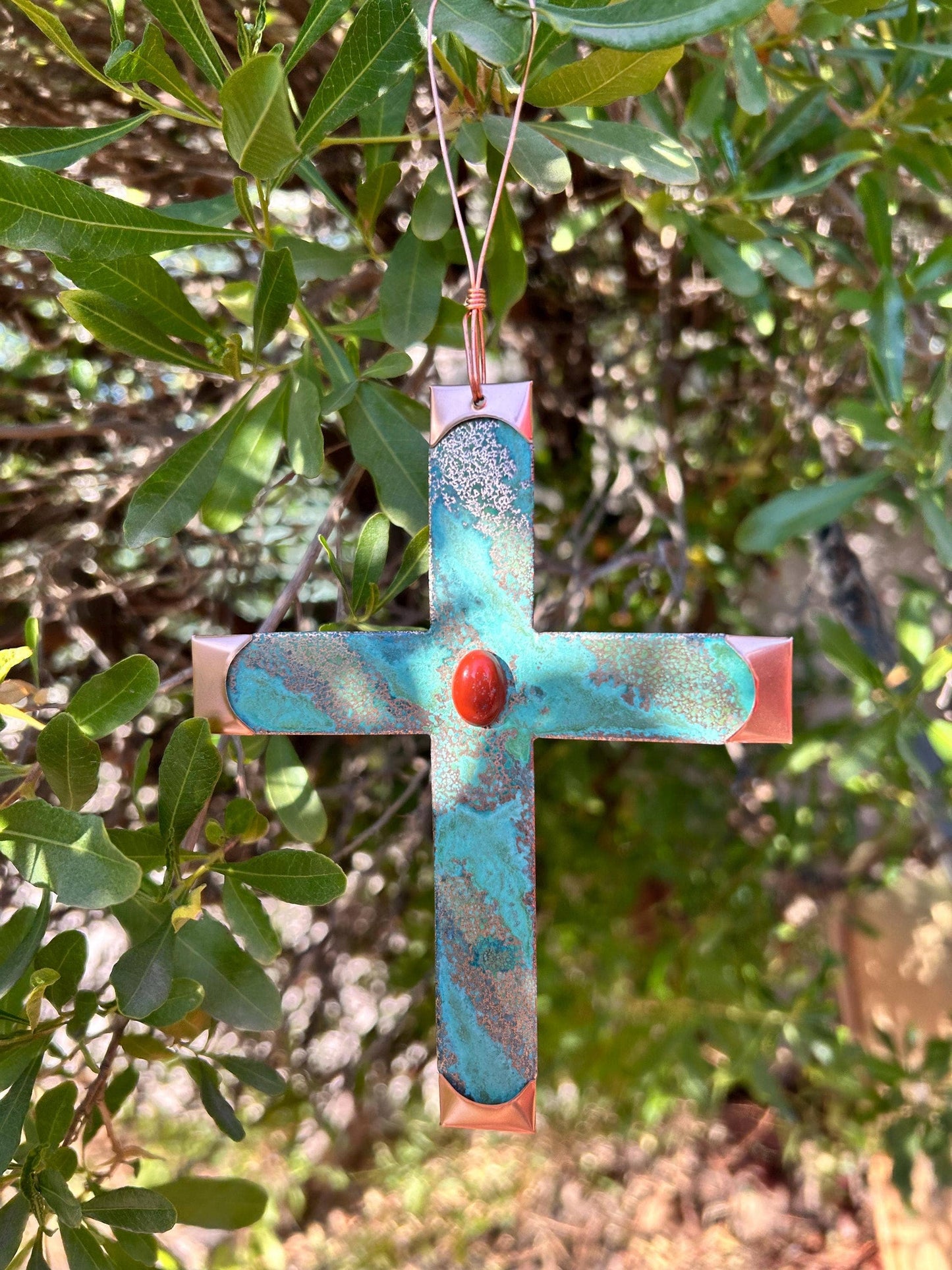 Cross Copper Christmas Ornament