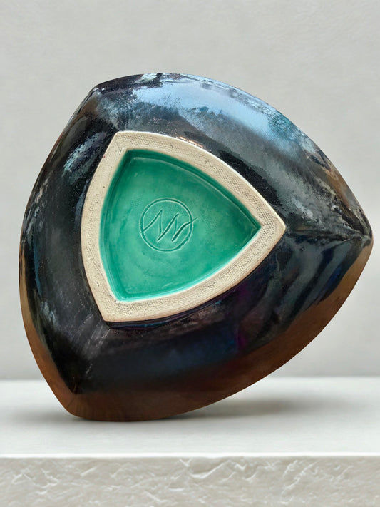 Ceramic Triangle Plate - Turquoise