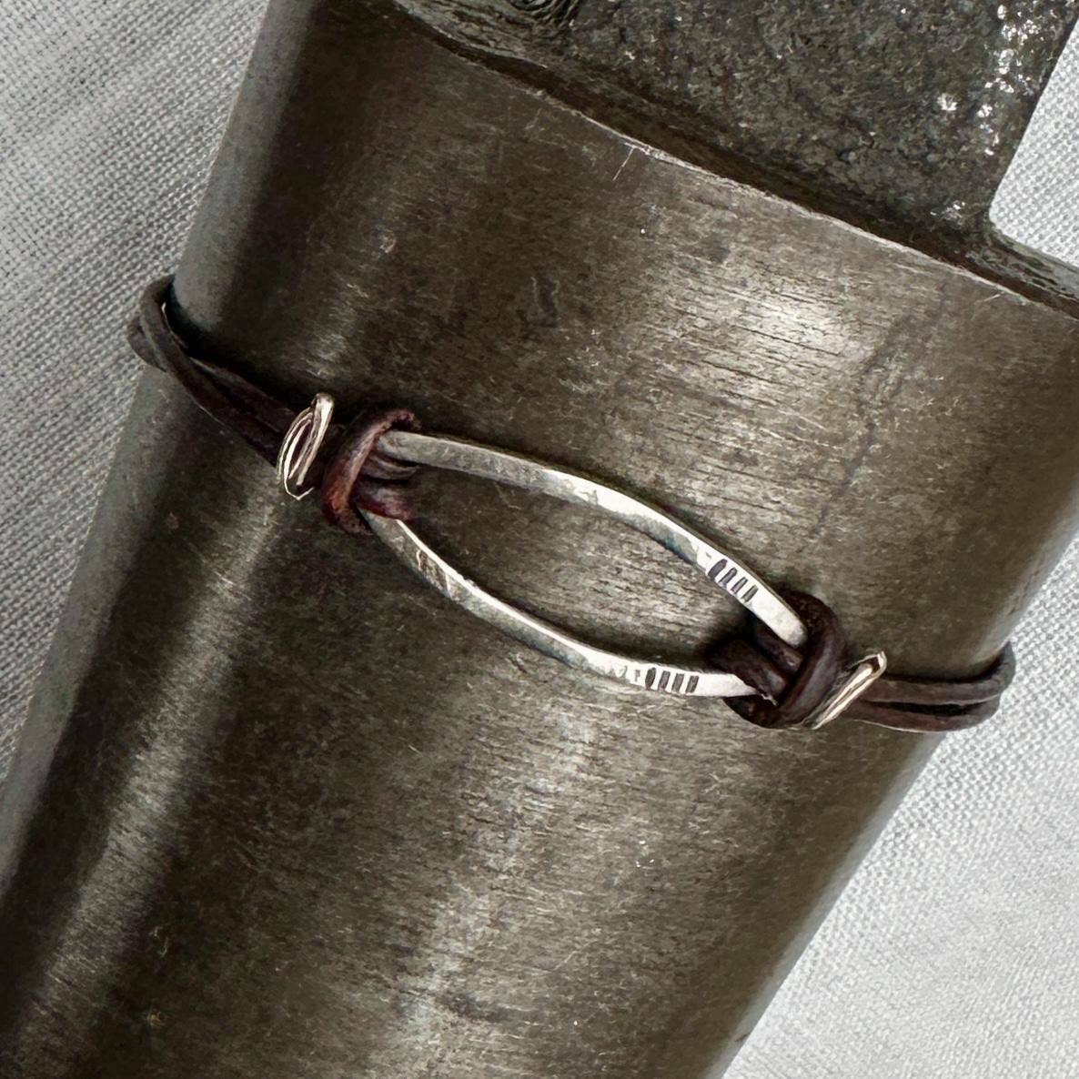 Bridle Leather & Sterling Silver Knotted Bracelet