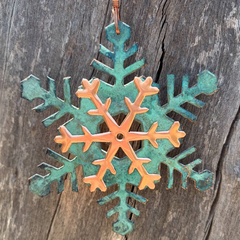 Snowflake Copper Christmas Ornament