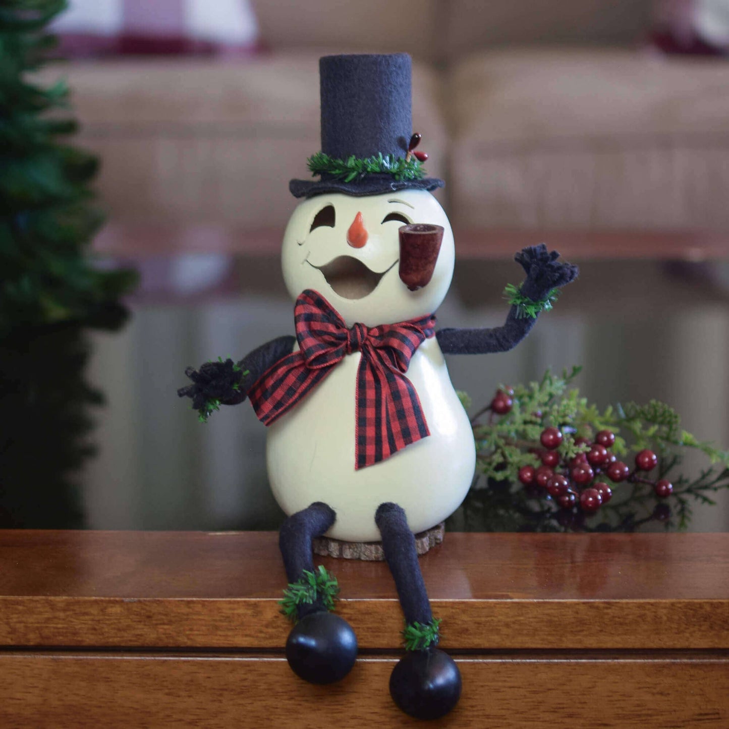 Hand-Crafted Snowman Gourd - Windsor Small