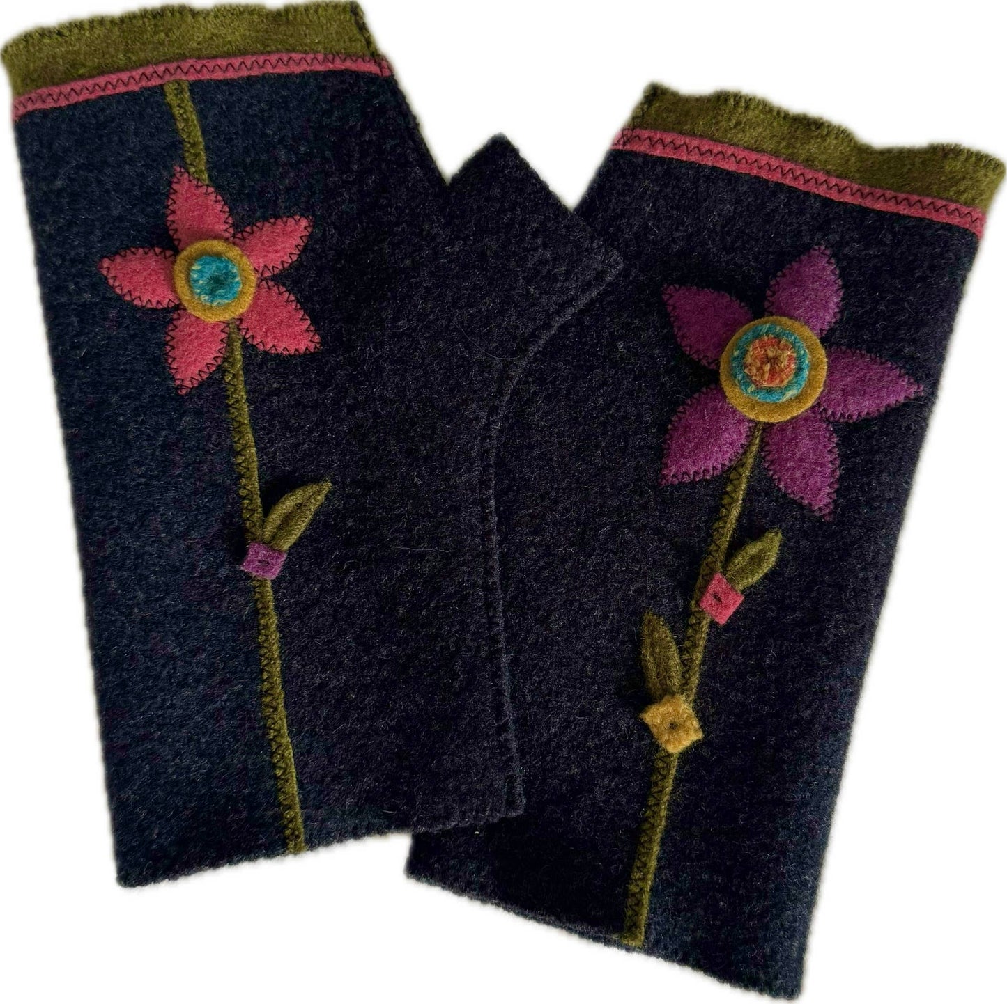 Funky Flower Fingerless Gloves