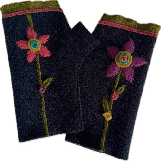 Funky Flower Fingerless Gloves