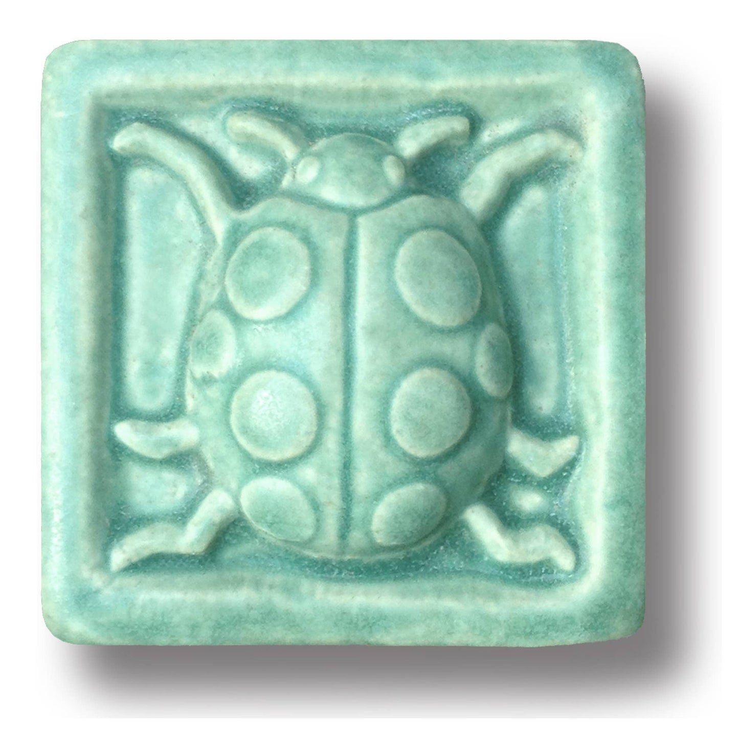 Ladybug Art Tile 4x4" : Leaf Green glaze