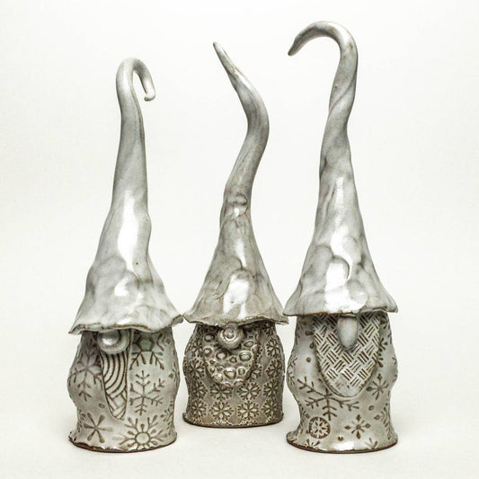 Male Snow Gnomes - Handmade Ceramic Stoneware Figures