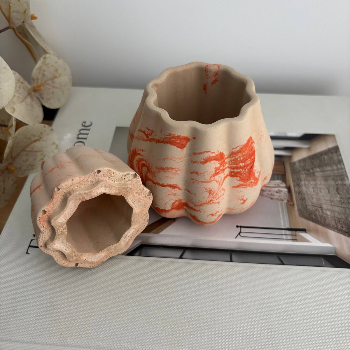 Harvest Vessel | Fall Decor | Autumn Edition | Pumpkin Jar: Beige Sunset
