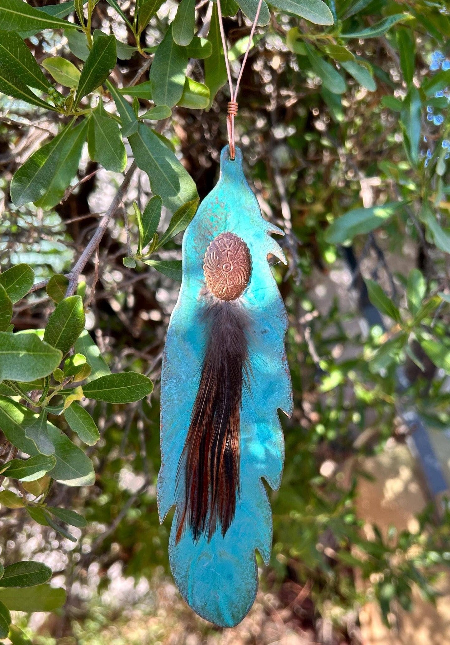 Feather Copper Christmas Ornament