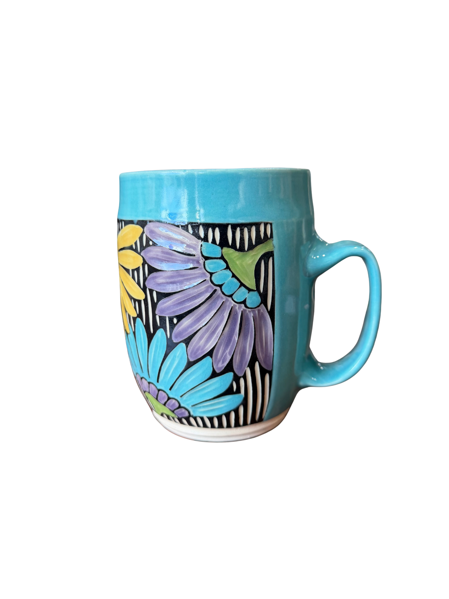 Wheel Thrown Mug - Floral Lake
