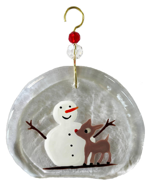 Ornament - Snowman & Rudolph