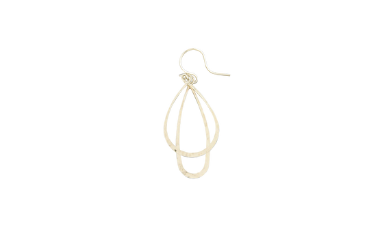 Hammered Double Loop Earrings: Sterling Silver
