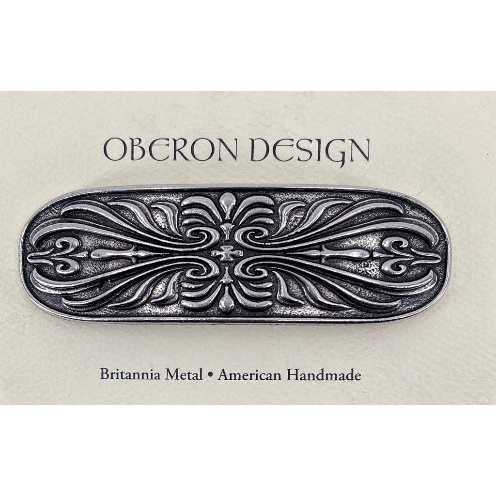Hair Clip,  Barrette, Scroll 80mm