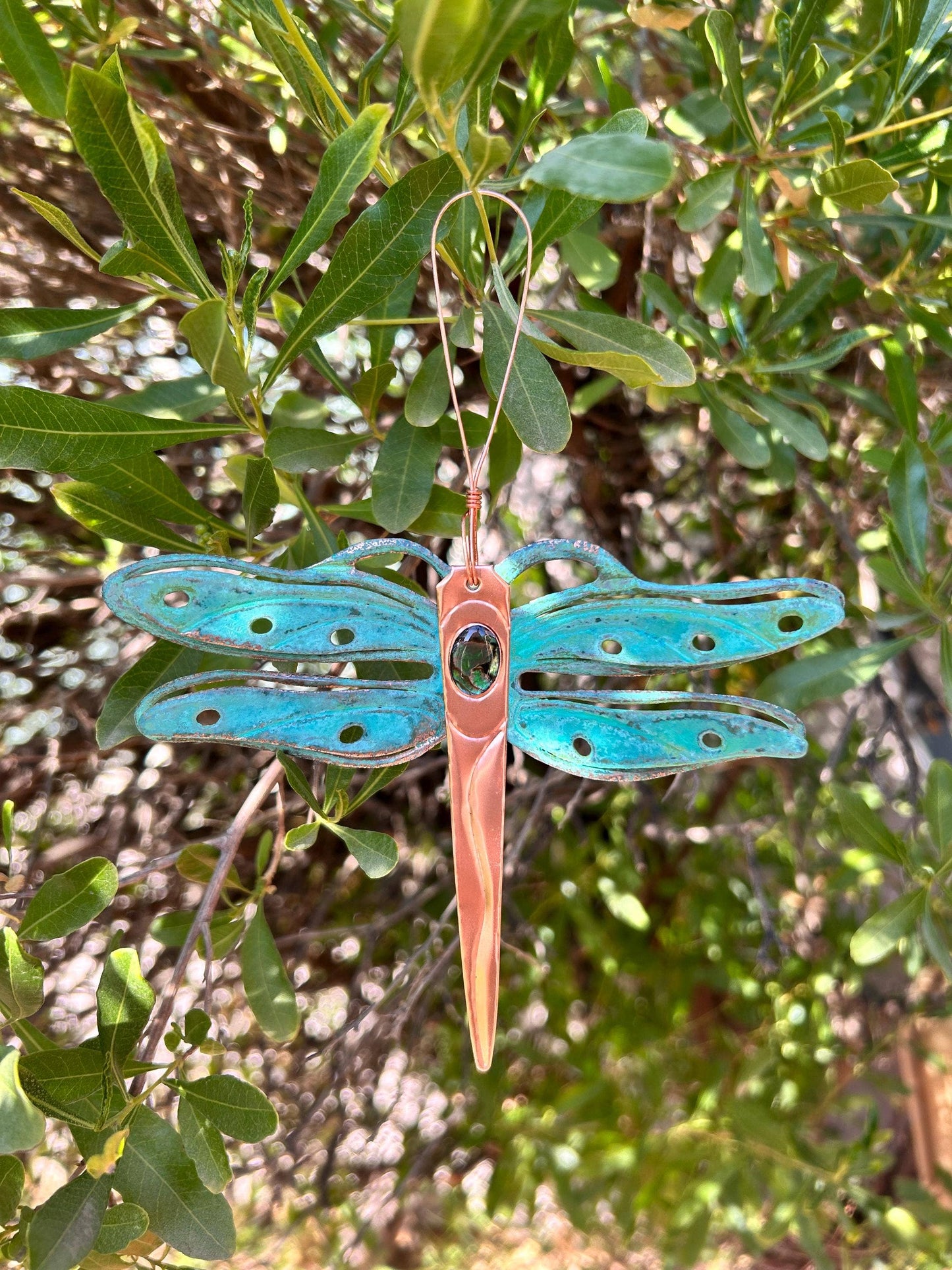 Dragonfly Copper Christmas Ornament