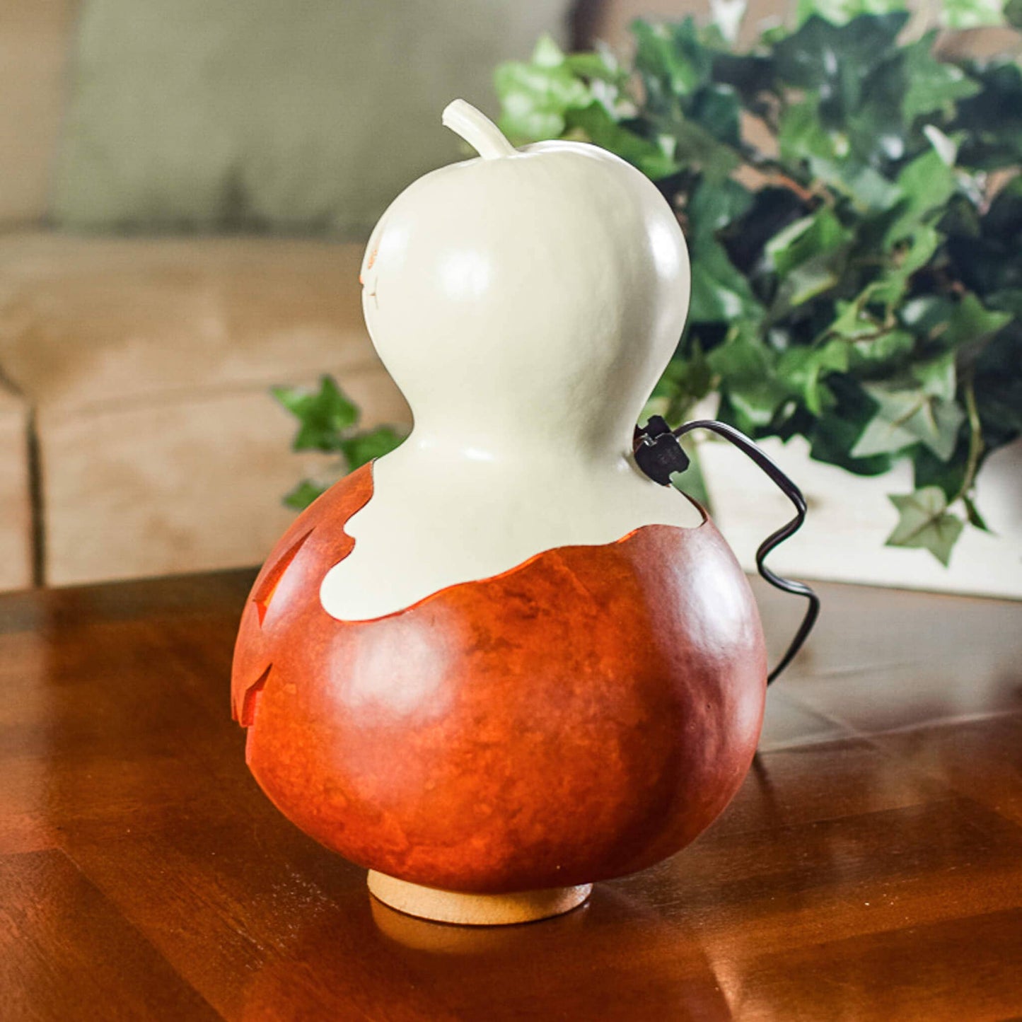 Hand-Crafted Gourd - Casper Jack Medium Lit - Fall Decor