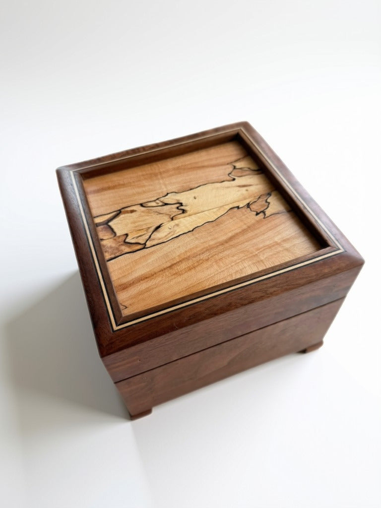 Walnut Square Box w/ Fitted Lid