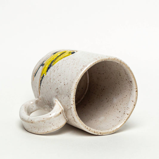 Goldfinch Pattern Handmade in Ohio Ceramic White 14oz Mug