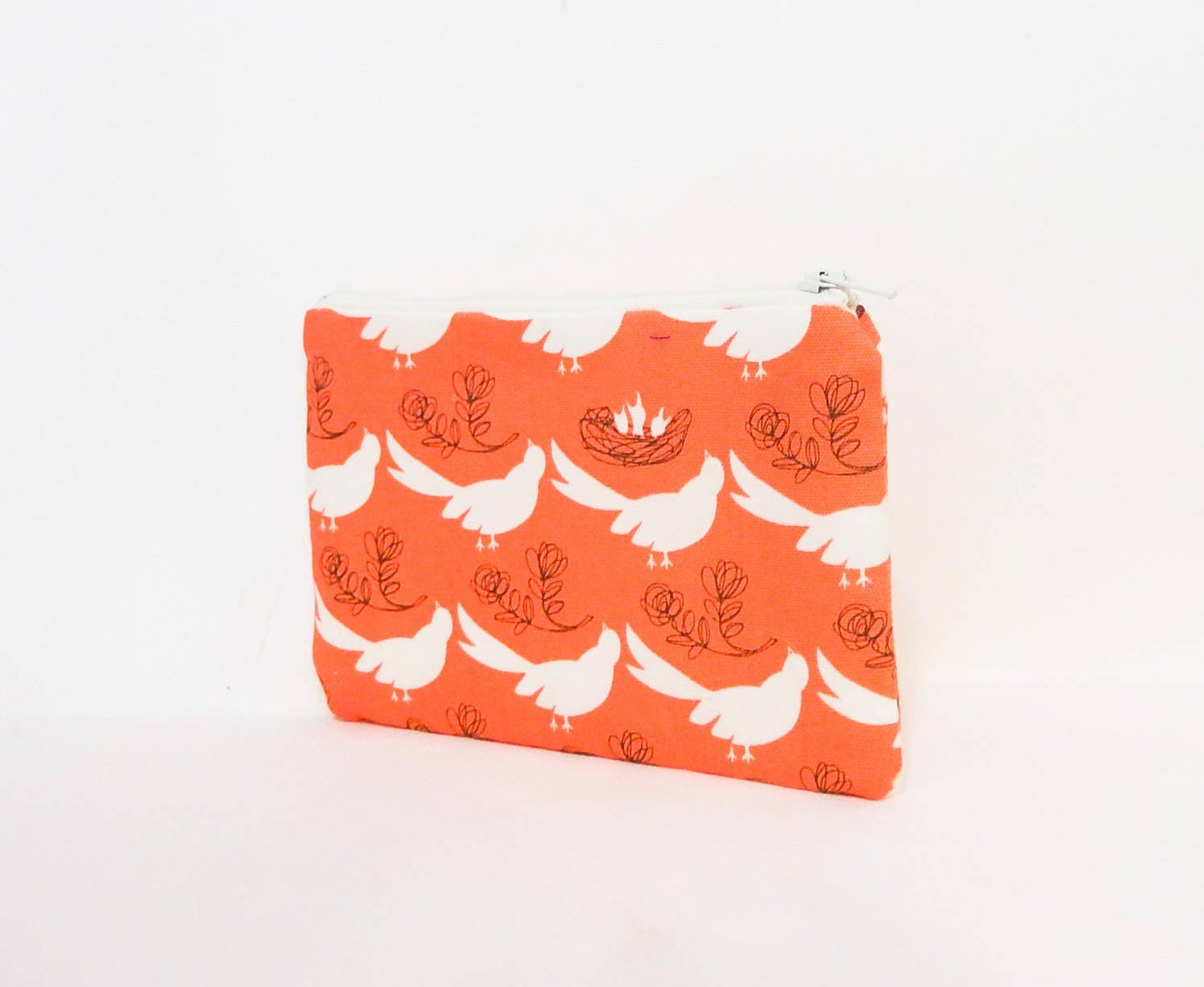 Bird w/ Nest Pouch - Orange