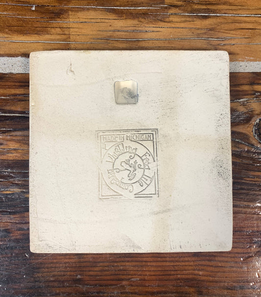 California Poppy Art Tile: Bermuda Green Glaze