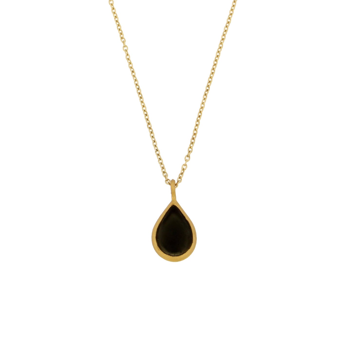 Tear Drop Bubbles 16" Adj. Dainty Pendant - Black