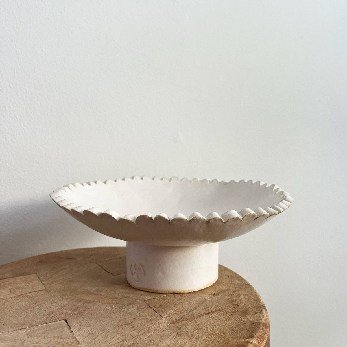Scalloped Pedestal Bowl: Short