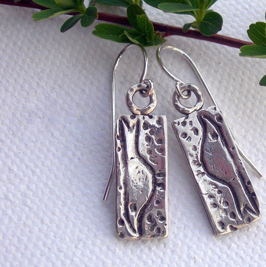Birds Eye View - Solid Sterling Silver Earrings