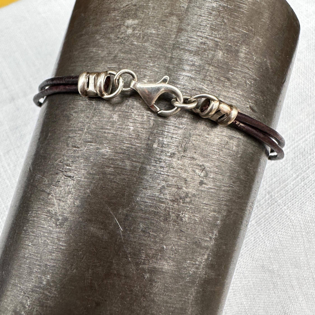 Bridle Leather & Sterling Silver Knotted Bracelet