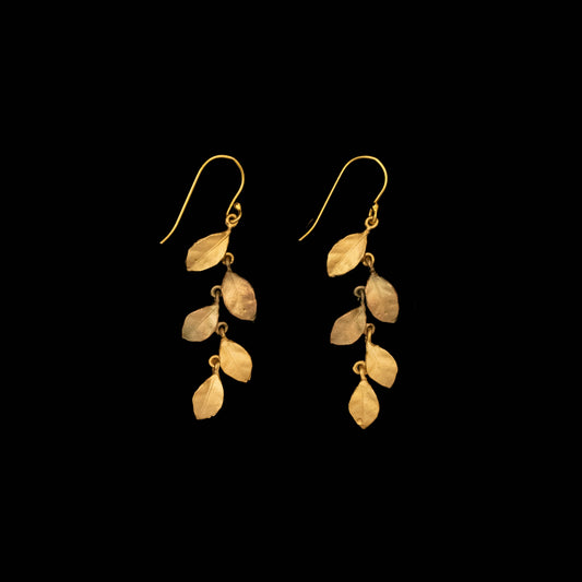 Golden Autumn Long Wire Earrings