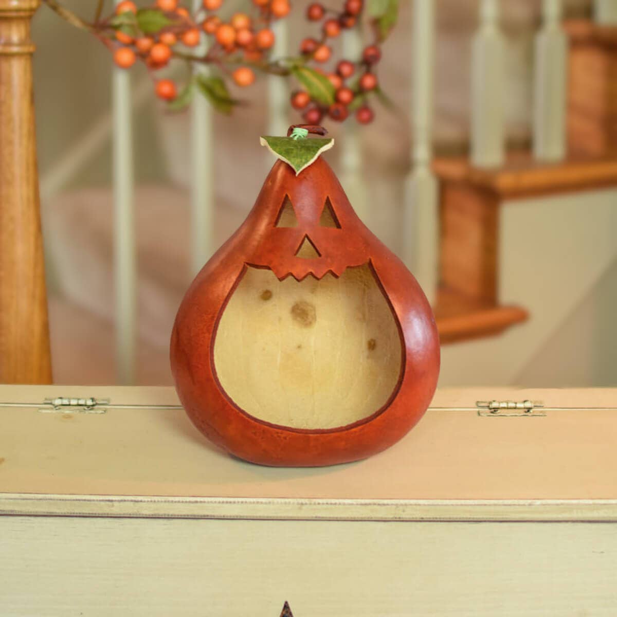 Jack-O-Lantern Gourd Large Candy Dish