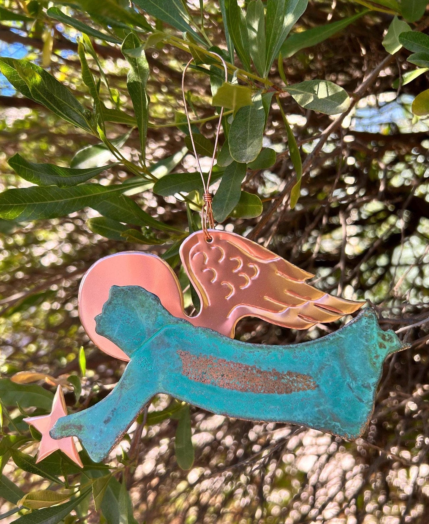 Angel Copper Christmas Ornament