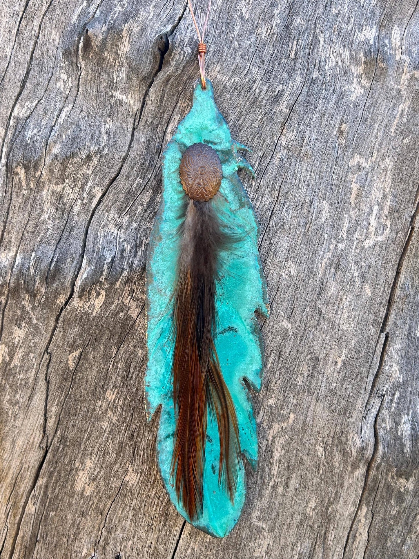Feather Copper Christmas Ornament