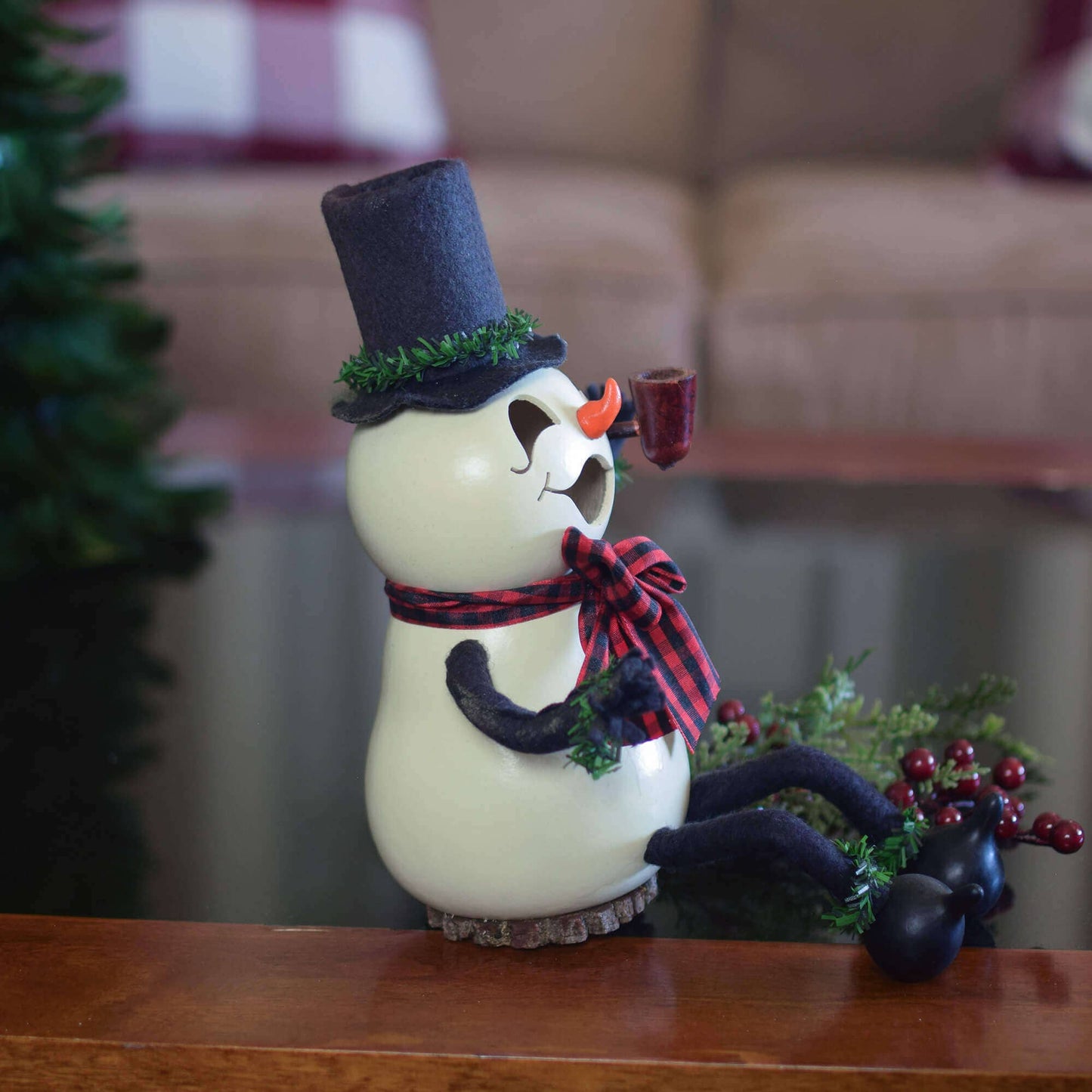 Hand-Crafted Snowman Gourd - Windsor Small