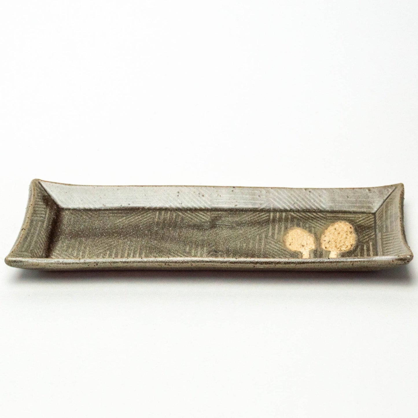 Morel Mushroom Pattern Handmade Ceramic Olive/Butter Dish