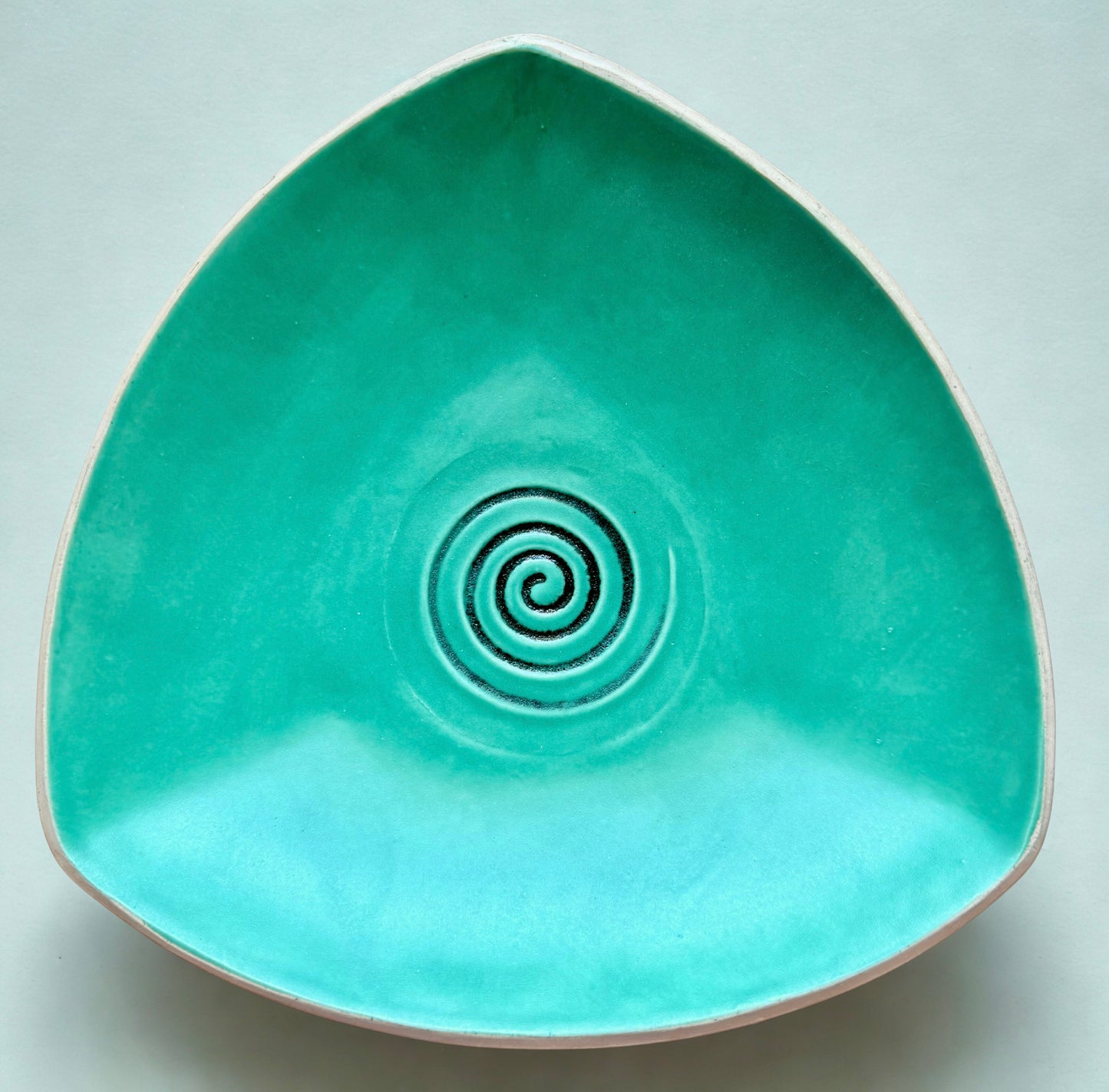Ceramic Triangle Plate - Turquoise