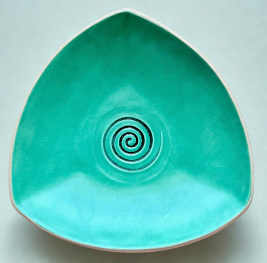 Ceramic Triangle Plate - Turquoise