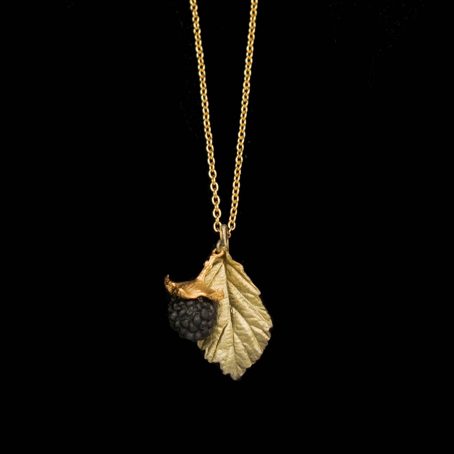 Blackberry Leaf Pendant - 16" Adj.