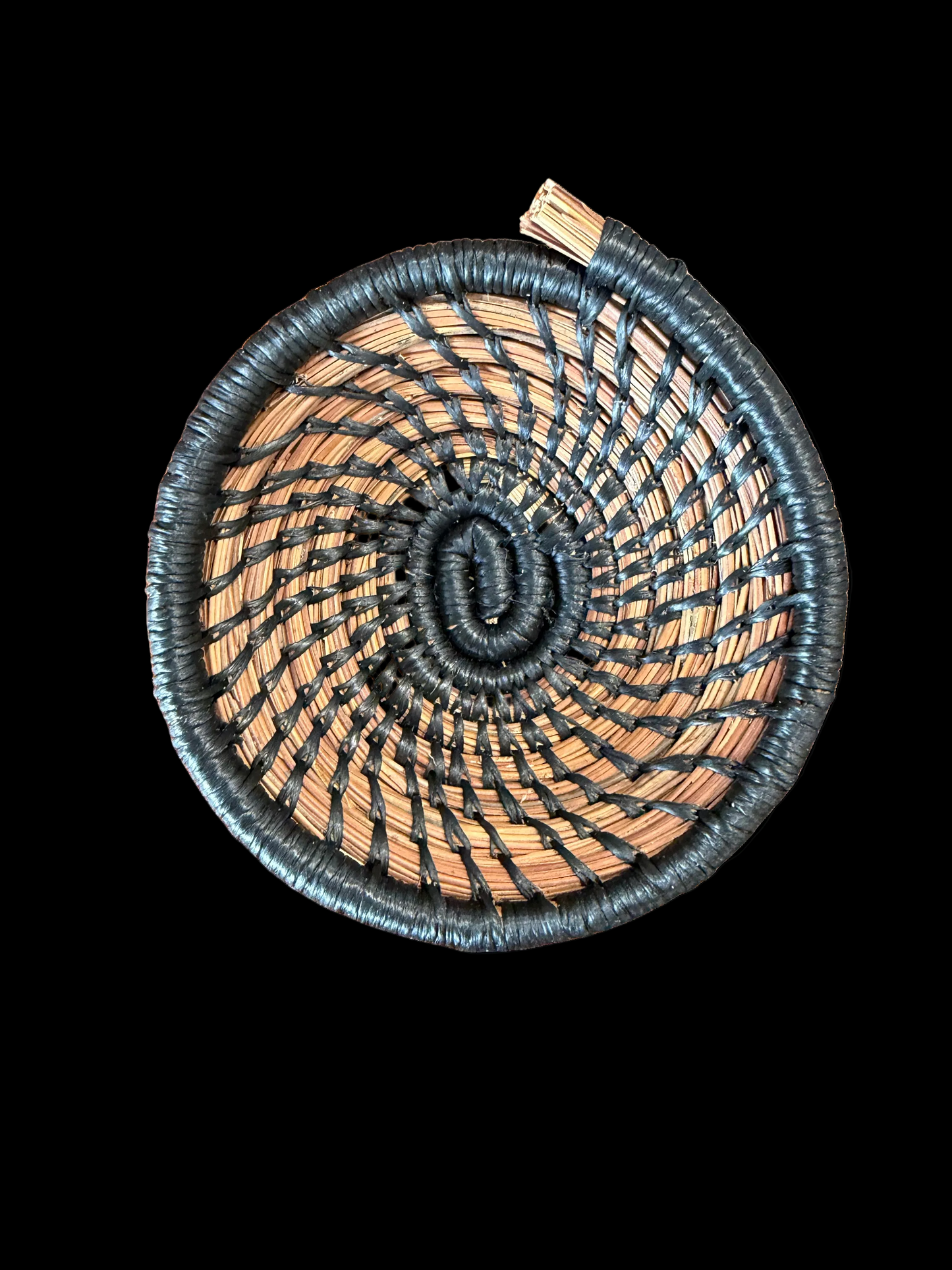 Black Spiral Pine Needle Basket