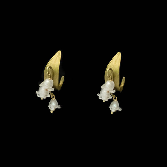 Lily of the Valley Hoop Post Earrings