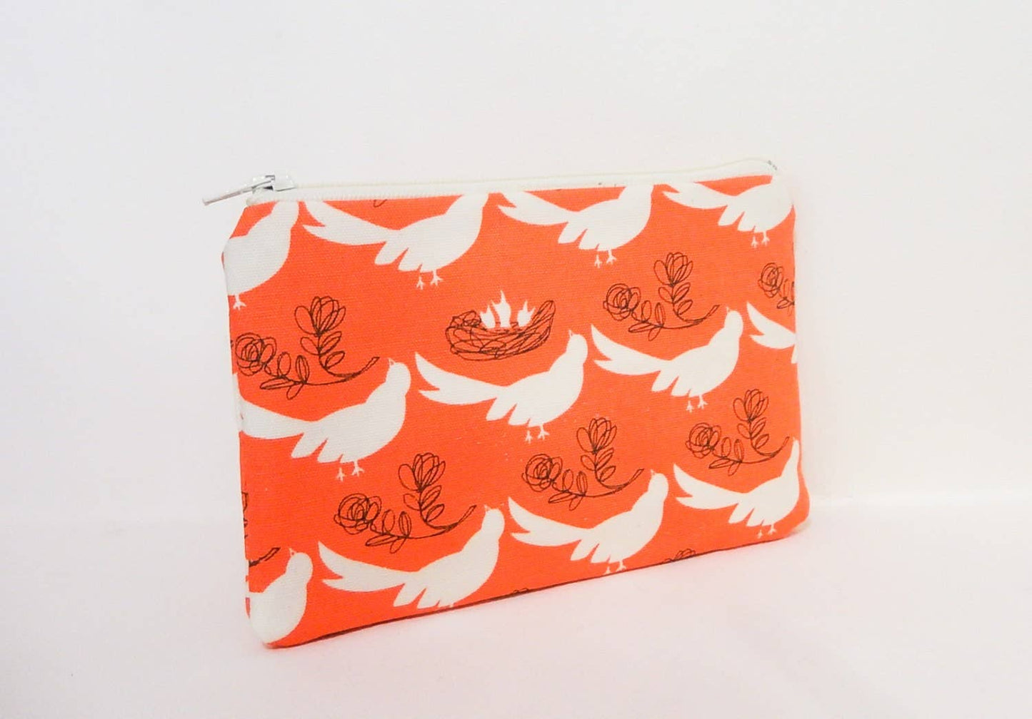 Bird w/ Nest Pouch - Orange