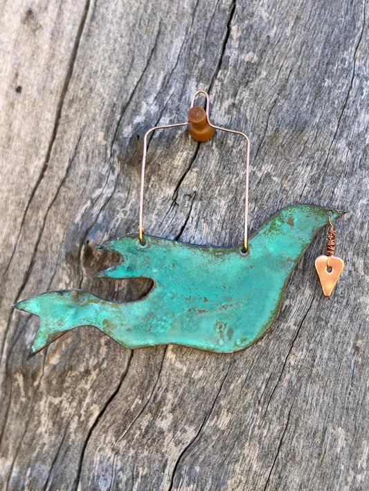 Dove Peace Copper Christmas Ornament