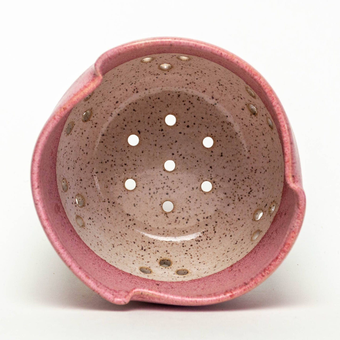 Berry Bowl/Colander - Handthrown in USA Stoneware - Pink